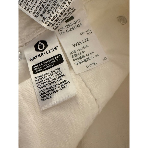 Levi's 501 Original Fit Jeans Womens 26x31 White Button-Fly Raw Hem Denim - Picture 9 of 12